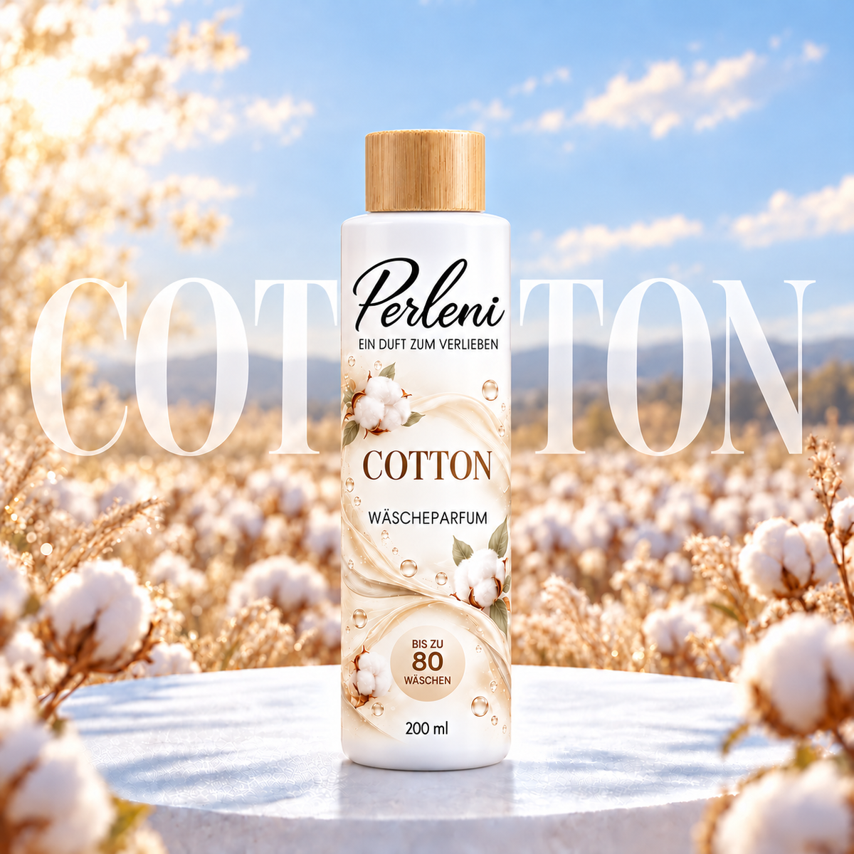 Cotton – Wäscheparfum 200 ml mit Bambusdeckel