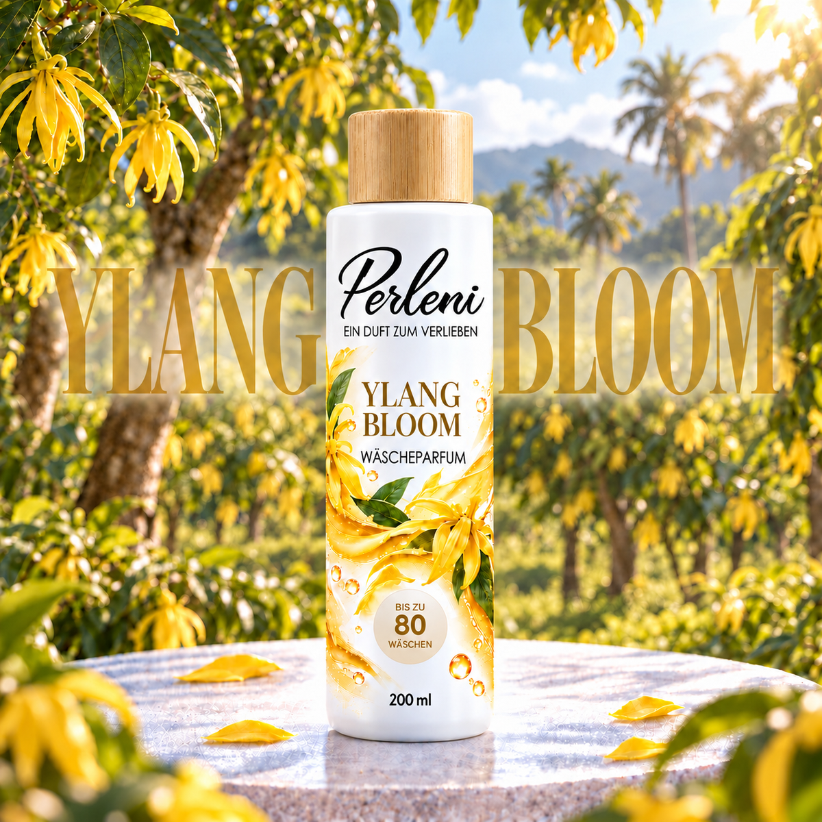 Ylang Bloom – Wäscheparfum 200 ml mit Bambusdeckel